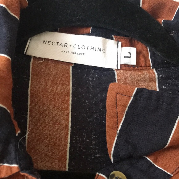 Tan & Blue Stripe Long Sleeves Crop Top - Picture 4 of 4